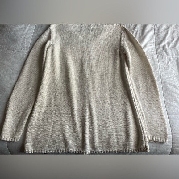 Holebrook Sweden Cable Knit Cream Fisherman Sweater Large Cotton Neutral Minimal - Picture 2 of 9